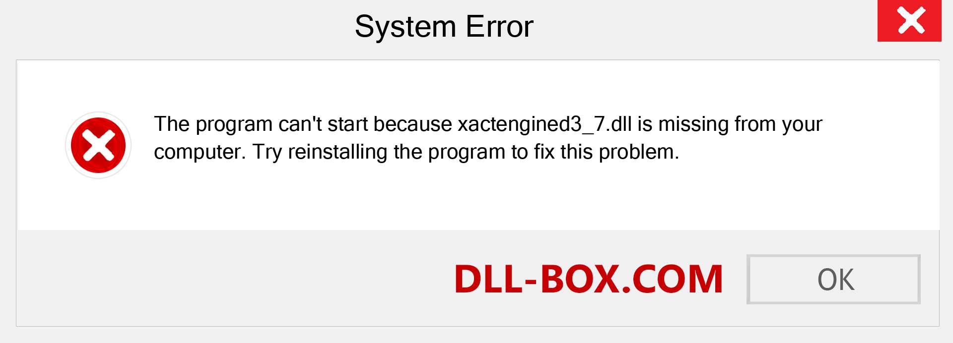  xactengined3_7.dll file is missing?. Download for Windows 7, 8, 10 - Fix  xactengined3_7 dll Missing Error on Windows, photos, images